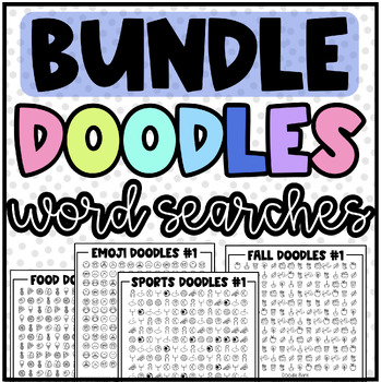 Preview of BUNDLE: Doodle Word Search Puzzles | Early Finishers, Fun Brain Breaks