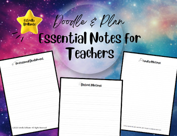 Preview of Doodle & Plan Essential Notes for Teachers