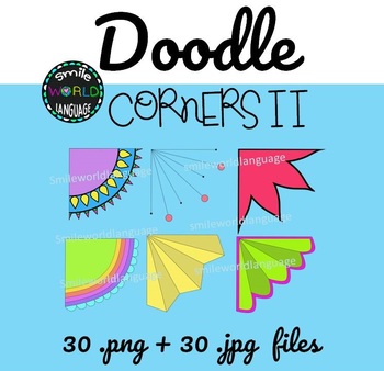 Doodle page corners II Colored Clipart Commercial Use esquinas frames ...