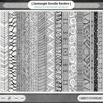 Zen Doodle Border Line Art, Geometric Page Divider ClipArt, Decorative