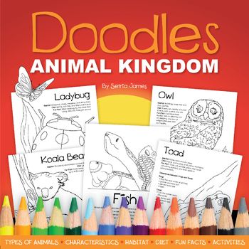 Preview of Doodles Animal Kingdom Worksheets | Zoo Animals | Zoology types | Kingdom