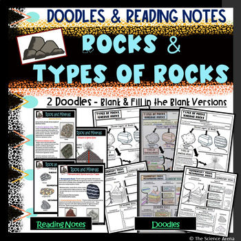 Preview of Doodles on Rocks and Types of Rocks with Reading Notes in PDF & Google SlidesTM