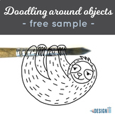 Doodling around objects! Free printable creative drawing w