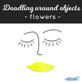 Doodling around objects! Creative drawing art worksheet - 