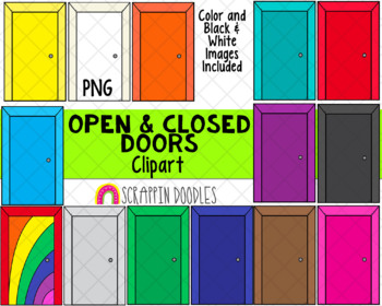 open closed door clipart