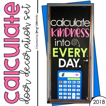 Preview of Door Decor or Bulletin Board: Calculate Kindness (PRINT & ASSEMBLE)