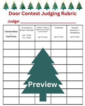 Preview of Door Decorating Contest BIG Bundle! Award ribbons and judge scoring rubrics