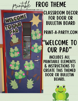 Door Decoration Bulletin Board Kit Frog Theme Welcome To Our Pad