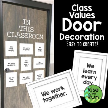 Class Values Door Decoration Or Bulletin Board By Rise Over Run Tpt