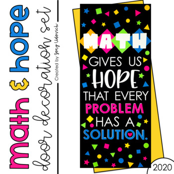 Preview of Door Decor or Bulletin Board: Math & Hope (PRINT & ASSEMBLE)