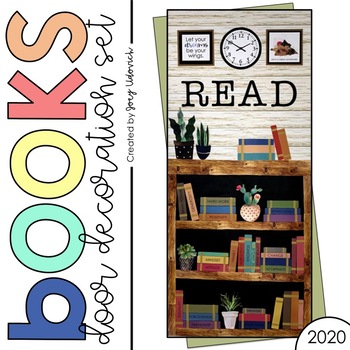 Preview of Door Decor or Bulletin Board: Books (PRINT & ASSEMBLE)