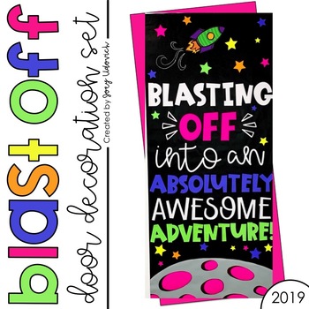 Preview of Door Decor or Bulletin Board: Blast Off (PRINT & ASSEMBLE)