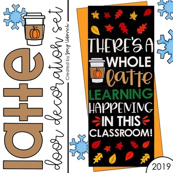 Preview of Door Decor or Bulletin Board: Latte (Fall & Winter Themes) PRINT & ASSEMBLE