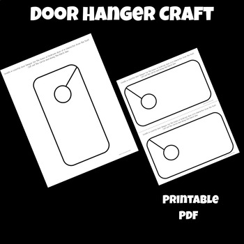 Preview of Door Hanger Template Craft for Daily 5 Reading Rotations -Printable PDF