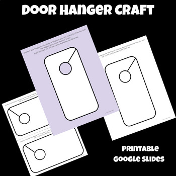 Preview of Door Hanger Template Craft - Printable & Editable Google Slides