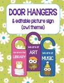 Door Hangers and Picture Sign - Editable (owl theme)