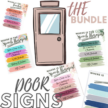 Preview of Door Sign: Functional Decor for SLPs & Related Professionals- THE BUNDLE