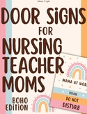 Door Signs for Nursing Teacher-Moms: Boho Rainbow version