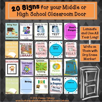 Preview of Door Signs: Middle and High School