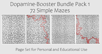 Preview of Dopamine-Booster Bundle-Pack #1 - 72 Simple Mazes