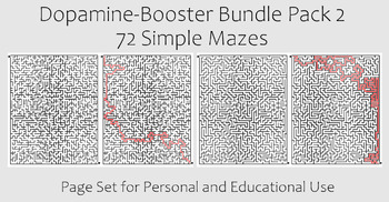 Preview of Dopamine-Booster Bundle-Pack #2 - 72 Simple Mazes