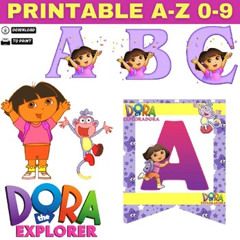 Dora The Explorer Printable Letters A-Z and Numbers 0-9 by Wowrksheetsy ...