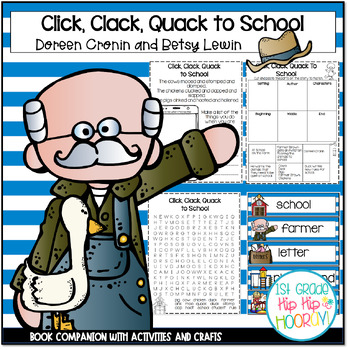 Preview of Book Companion for Click, Clack, Quack to School with Back To School Activities