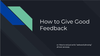 Preview of Dorian Gray - How to Give Good Feedback (Presentation & Handout & Form)