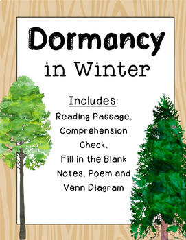 Preview of Dormancy in Winter - Reading Passage, Poem, and Dormancy vs. Hibernation Sort