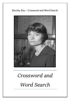 Dorothy Day Crossword and Word Search TpT