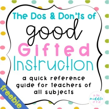 Preview of Dos and Don'ts of Good Gifted Instruction (freebie)