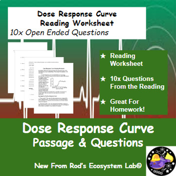 Dose Response Curve Reading Worksheet **Editable** by Rod s Ecosystem Lab