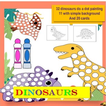 Preview of Dot Art Activities Do a dot Marker worksheet Dinosaurs Themed for ANY skill