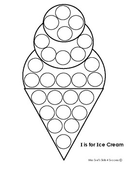 Dot Art Ice Cream by Miss Sue's Skills 4 Success | TPT