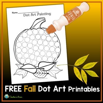 Preview of Dot Art Printable - Fall Pumpkin