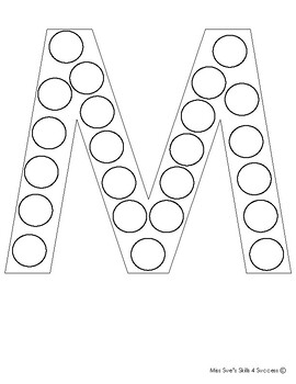 Dot Art Uppercase Letter M by Miss Sue's Skills 4 Success | TPT