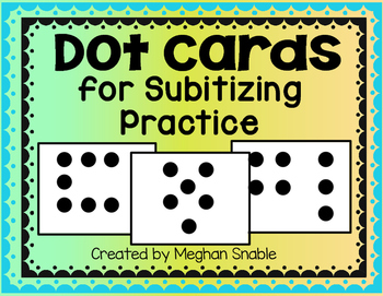 Large Math Dot Cards- 5 Group Practice by Meghan Snable