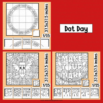 Preview of Dot Day Bulletin Board Math Craft Coloring Pages Activities International Art