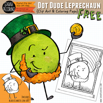 Preview of Dot Dude Leprechaun and St. Patrick's Day Coloring Page {FREE}