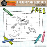 Dot Dude and Sea Creatures Coloring Page {FREE}