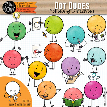 Preview of Dot Dudes Clip Art: Following Directions