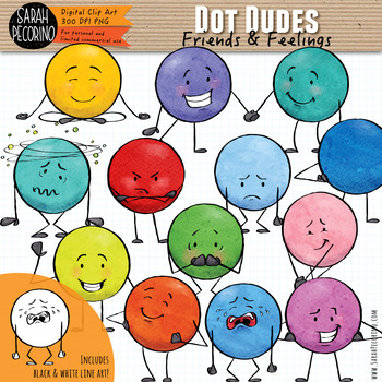 Preview of Dot Dudes Clip Art: Friends & Feelings