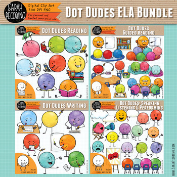 Preview of Dot Dudes ELA Clip Art Bundle