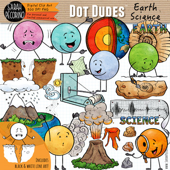 Preview of Dot Dudes Earth Science Clip Art