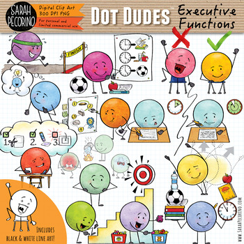 Preview of Dot Dudes Executive Functions Clip Art