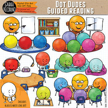 Preview of Dot Dudes Guided Reading Clip Art