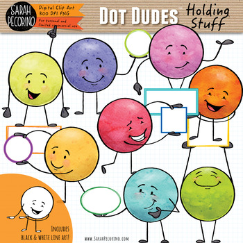 Preview of Dot Dudes Holding Stuff Clip Art