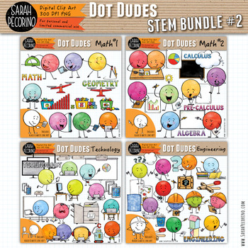 Preview of Dot Dudes STEM Clip Art Bundle 2 - MATH/Technology/Engineering