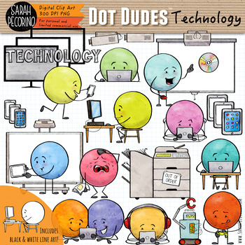 Preview of Dot Dudes Technology Clip Art