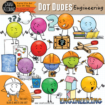 Preview of Dot Dudes Engineering and Design Process Clip Art